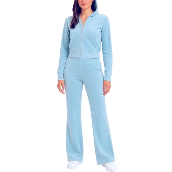 NWT OG Juicy Couture Diamanté Velour Tracksuit Set in Heritage Blue -Size L - Picture 9 of 12